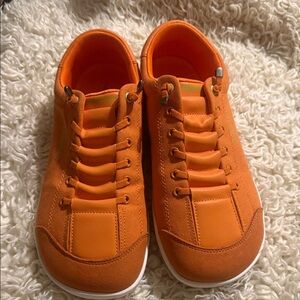 Bright Orange Casual Low-Top Sneakers